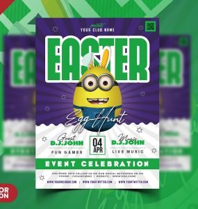 Easter Event Party Flyer PSD Template