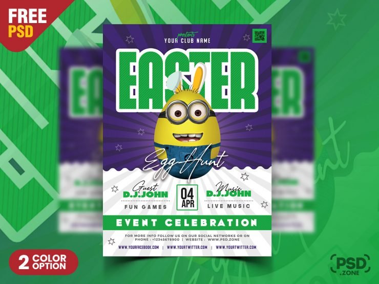 Easter Event Party Flyer PSD Template