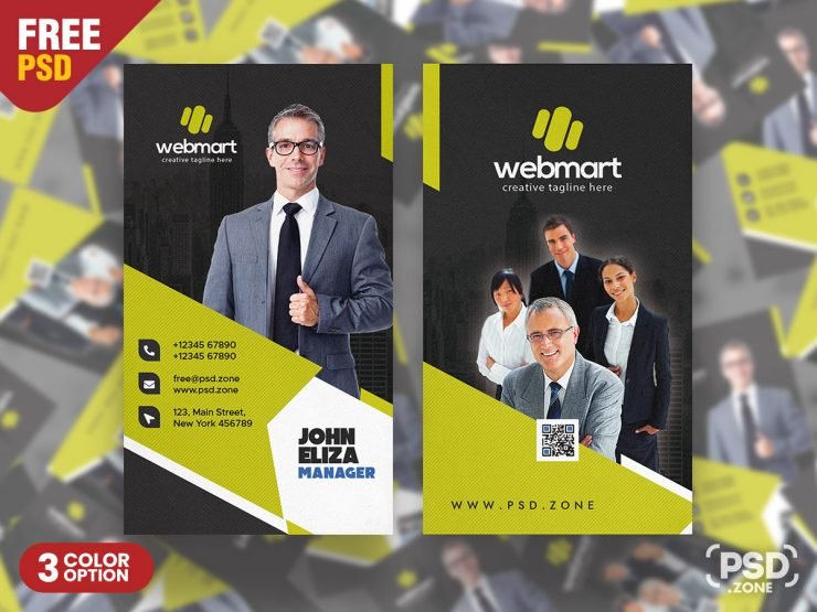 Modern Vertical Business Card PSD