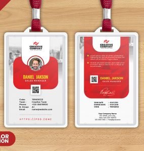 Abstract Office Photo Identity Card Design PSD