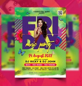 Colorful Night Club Flyer PSD