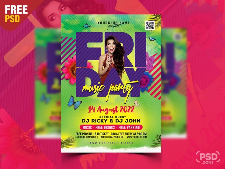 Colorful Night Club Flyer PSD