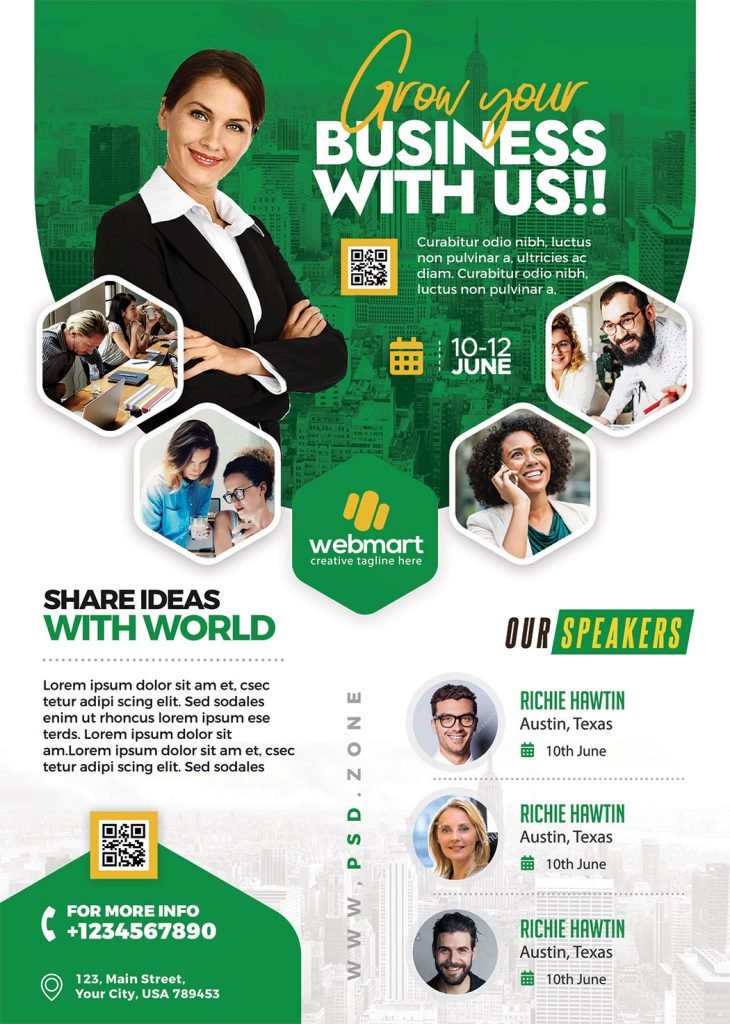 Modern Business Event Seminar Flyer PSD