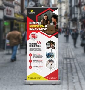 Modern Business Roll-Up Banner Layout PSD