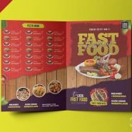 Restaurant Food Menu Bifold Brochure PSD