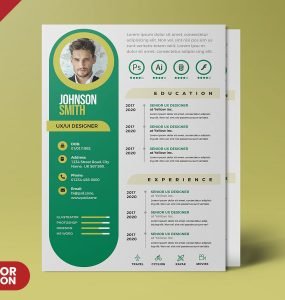 Clean Modern CV Resume Design PSD