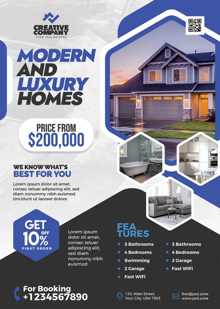 Real Estate Company Promotional Flyer PSD