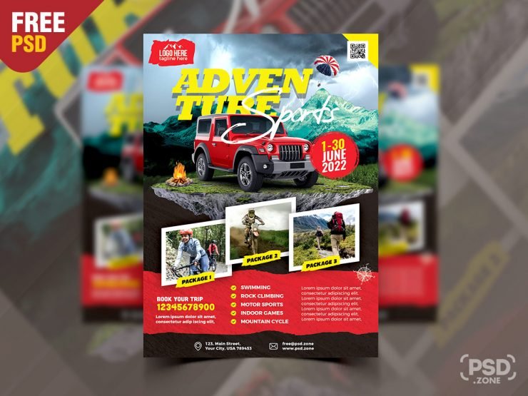 Adventure Tour Flyer PSD Template