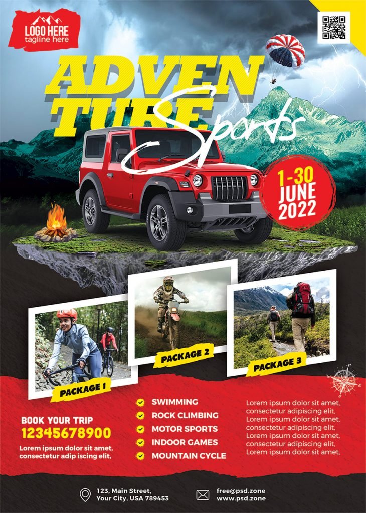 Adventure Tour Flyer PSD Template
