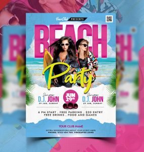Beach Party Event Flyer PSD