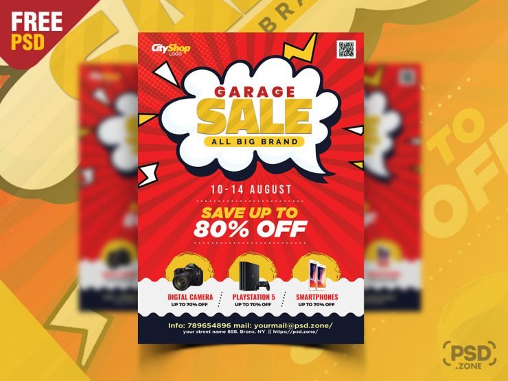 Garage Sale Shopping Flyer PSD
