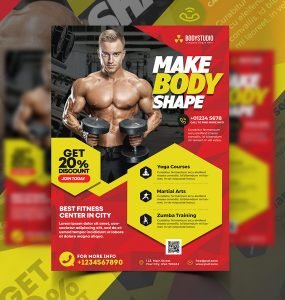 Gym And Fitness Ad Flyer PSD Template