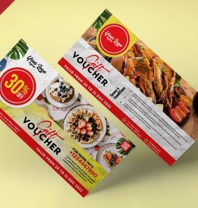 Restaurant Promotion Gift Voucher Design PSD