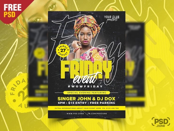 Music Night DJ Event Party Flyer PSD