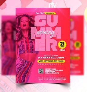 Summer Evening Party Flyer PSD