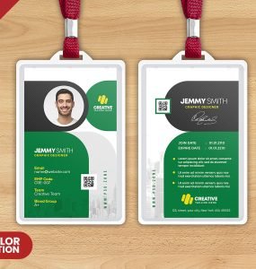 Creative Vertical Office Identity Card PSD
