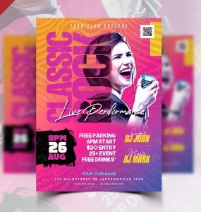 Designer Classic Rock Music Event Flyer PSD