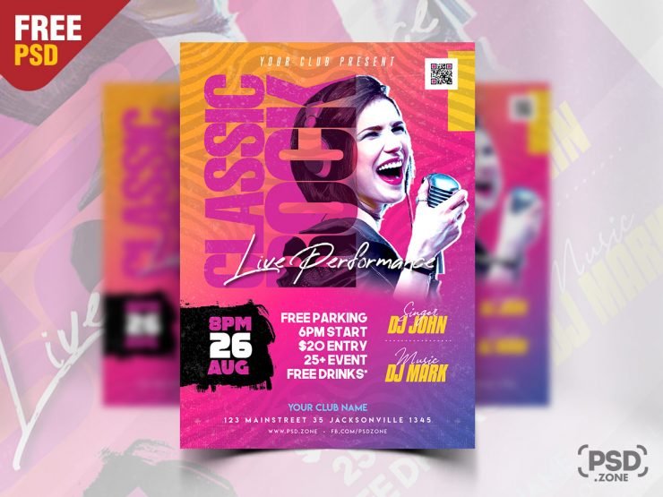 Designer Classic Rock Music Event Flyer PSD
