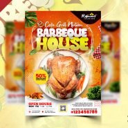 BBQ Restaurant Promotional Flyer PSD BBQ Restaurant Promotional Flyer PSD