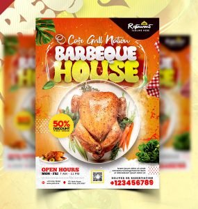 BBQ Restaurant Promotional Flyer PSD