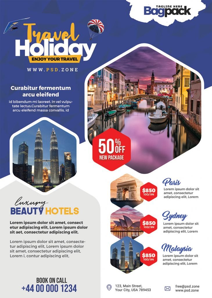 Holiday Packages Advertisement Flyer PSD