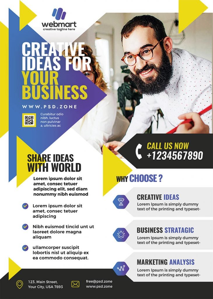 Modern Corporate Flyer Design Template PSD