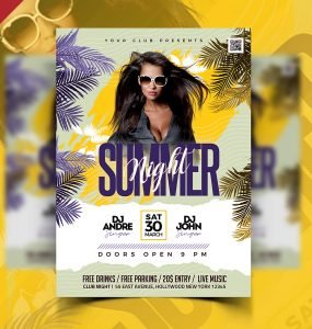 Summer Event Club Party Flyer PSD