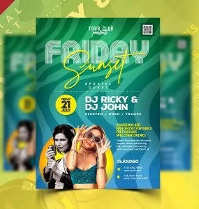 Summer Midnight Party Flyer PSD