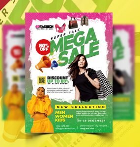 Premium Mega Sale Flyer PSD Template