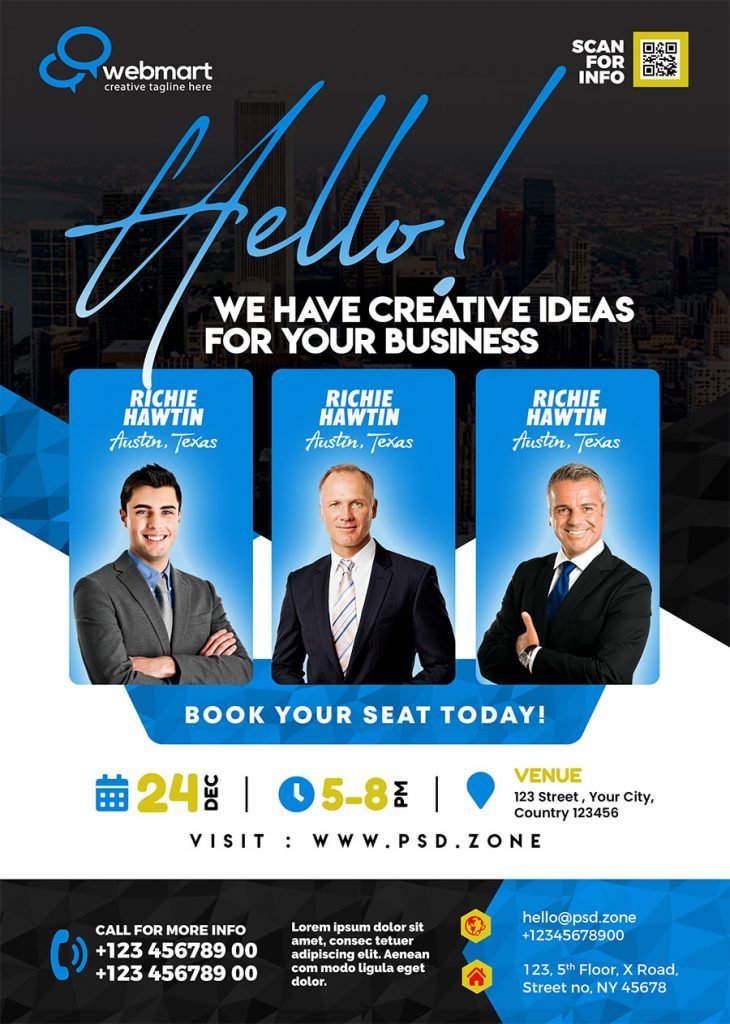 Professional Business Seminar Flyer PSD