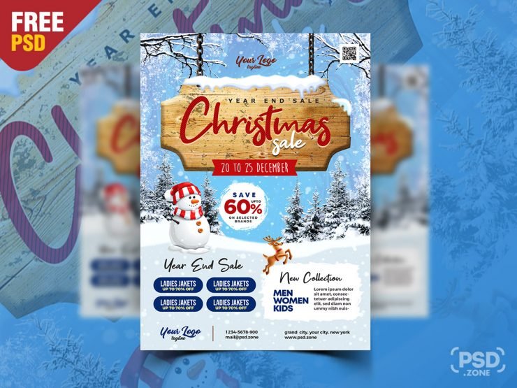 Christmas Winter Sale Flyer PSD