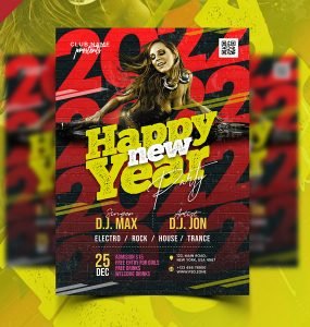 New Year 2022 Celebration Party Flyer PSD