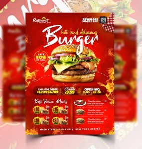 Premium Food Business Flyer PSD Template
