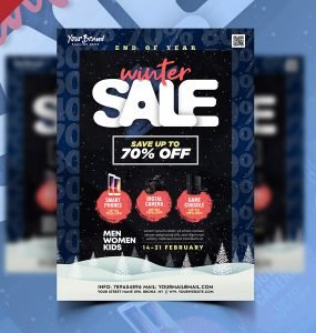 Winter Sale Marketing Flyer PSD Template