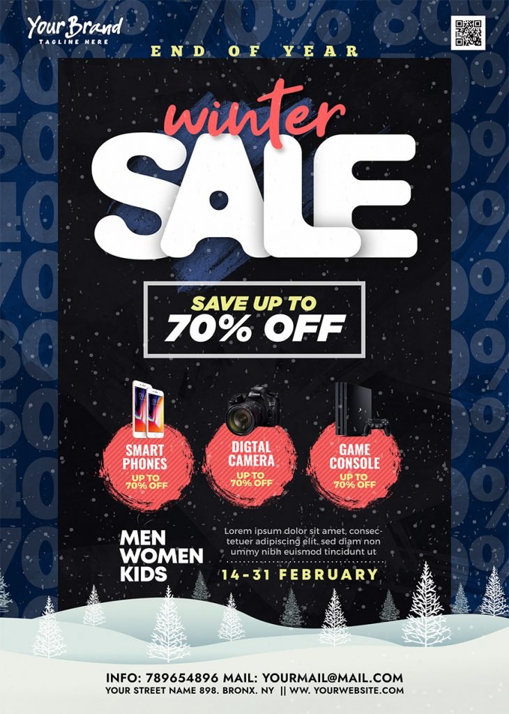 Winter Sale Marketing Flyer PSD Template
