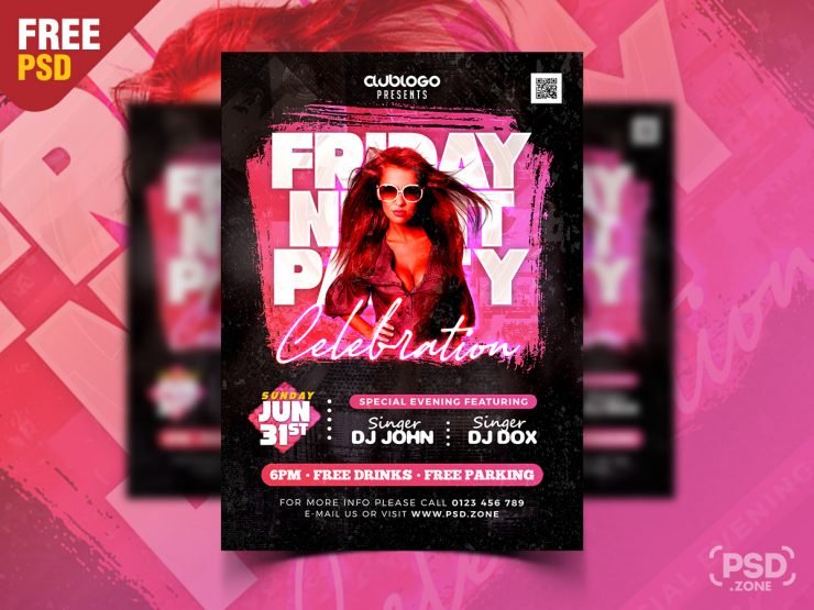Friday Night Party Event Flyer PSD