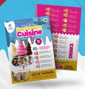 Ice Cream Parlour Menu Design PSD