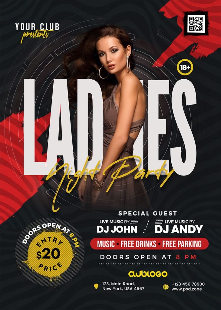 Ladies Night Party Event Flyer PSD