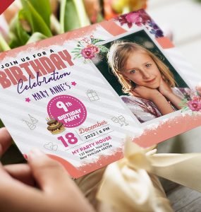 Modern Birthday Invitation Design PSD