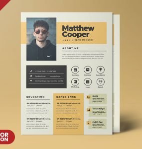Awesome Creative Resume CV Design PSD