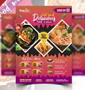 Modern Restaurant Food Flyer Menu PSD