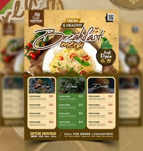 Restaurant Food Business Menu Flyer PSD Template
