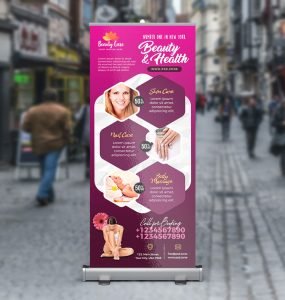 Beauty Studio Roll up Banner Design PSD