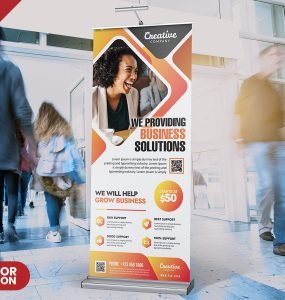 Creative Roll Up Banner Template PSD