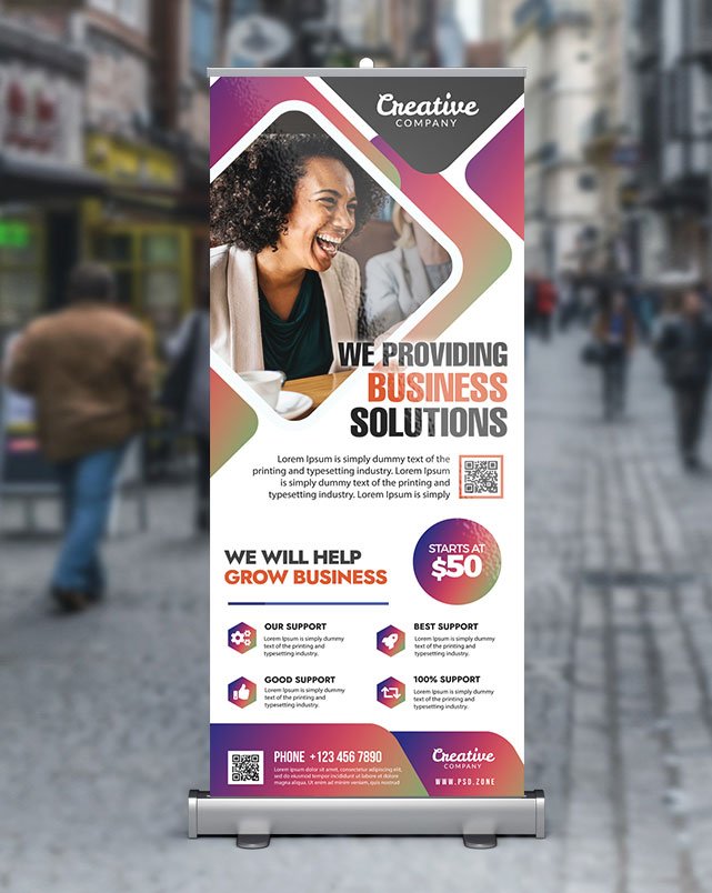 Creative Roll Up Banner Template PSD