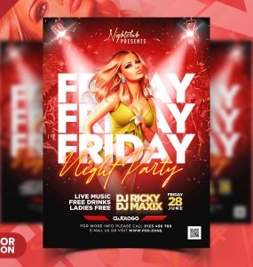 Weekend Club Party Invitation Flyer PSD