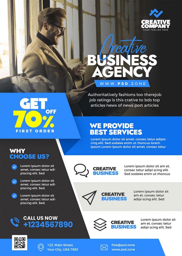 Clean Modern Corporate Business Flyer PSD