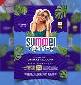 Creative Summer Party Flyer PSD Template