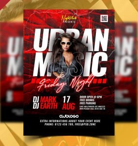 Urban Night Party Flyer PSD Template