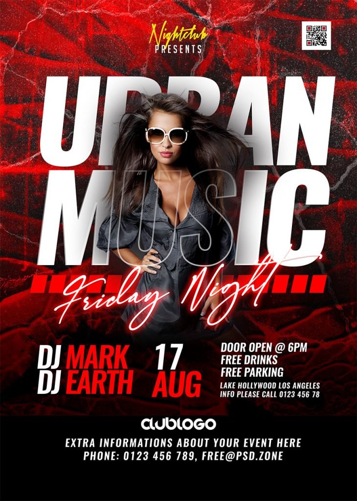 Urban Night Party Flyer PSD Template